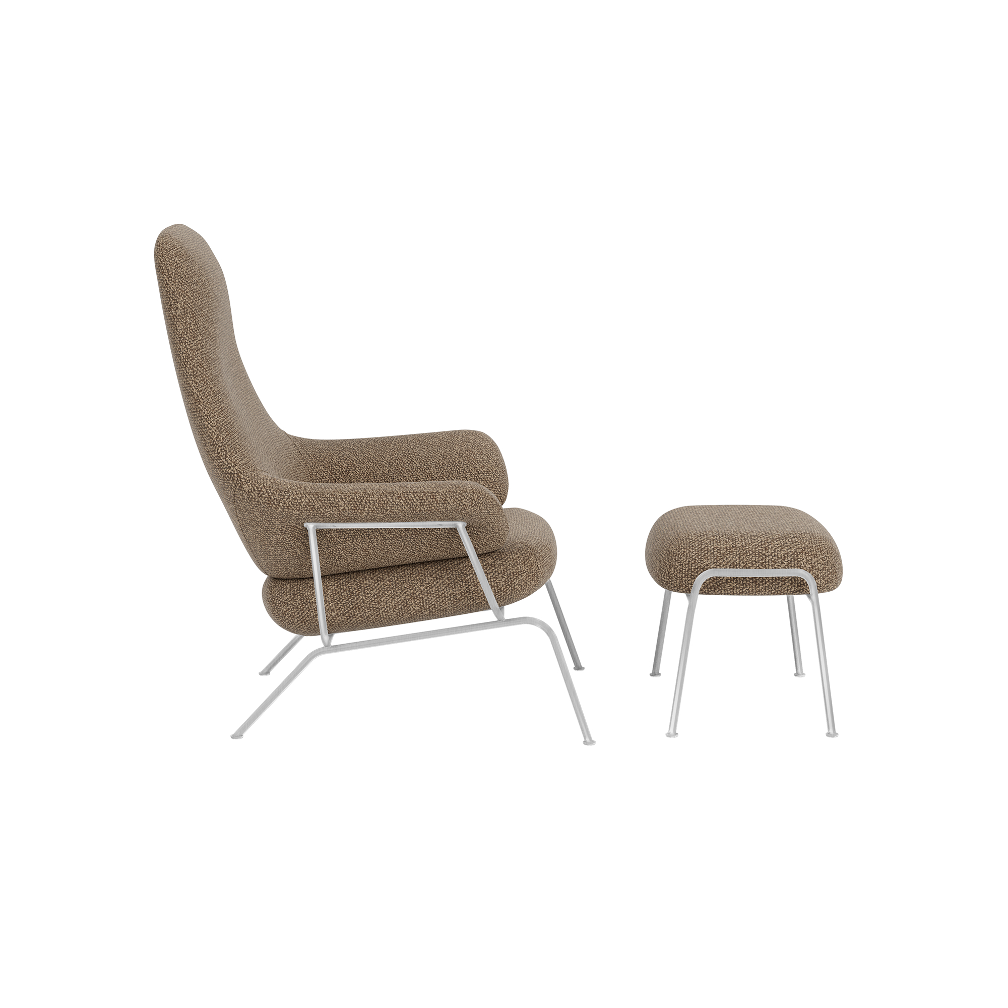 Hai Lounge Chair + Ottoman, Storr 3405/Brushed Stainless, Art. no. 31764 (image 3)