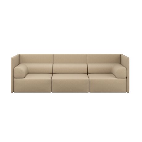Palo Block 3-seater Sofa Medium Back with Armrests, Beige