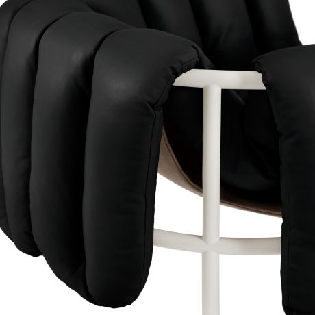 Puffy Lounge Chair, Black Leather / Cream (UK)