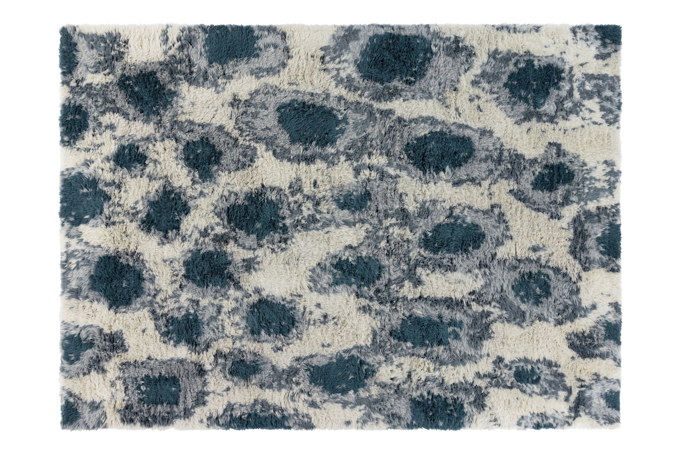 Teal Insect Rug Monster Rug Extra Large, Dark Teal / Off-white — Hem