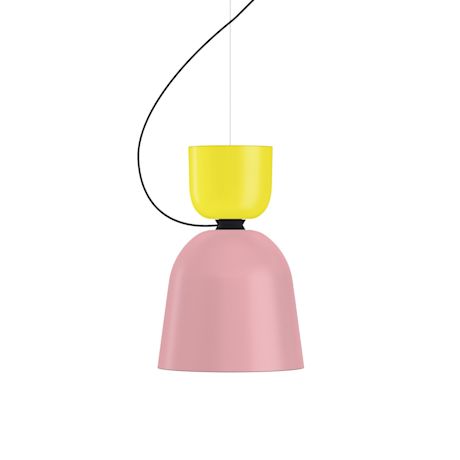 Alphabeta Pendant Uno, Sulfur Yellow / Light Pink