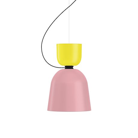 Alphabeta Pendant Uno, Sulfur Yellow / Light Pink