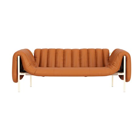 Puffy 2.5-seater Sofa, Elmosoft Leather 54035 / Cream