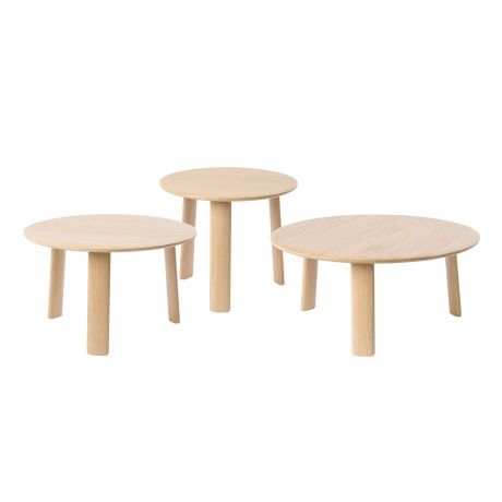 Alle Coffee Coffee Table Small + Medium + Large, Natural Oak
