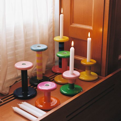 Pesa Candle Holder Low, Pink / Green