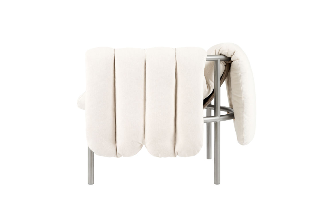 Puffy Lounge Chair, Natural / Stainless, Art. no. 20191 (image 3)