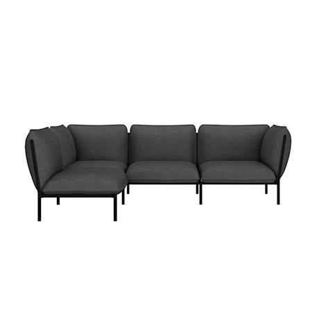 Kumo Corner Sofa Left with Armrest, Graphite (UK)