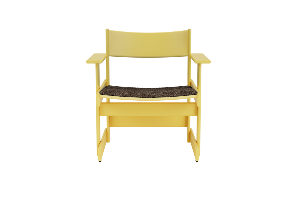 Bullnose Lounge Chair, Yellow / Taupe Sheepskin Seat Pad, Art. no. 31668 (image 2)