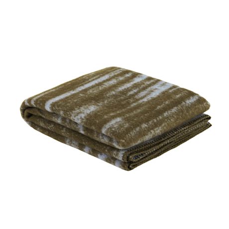 Glitch Throw, Powder Blue / Olive Green