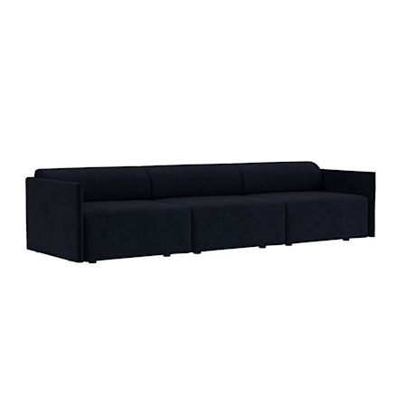Palo Block 3-seater Sofa Low Back, Velluto Coex VL30 (UK)