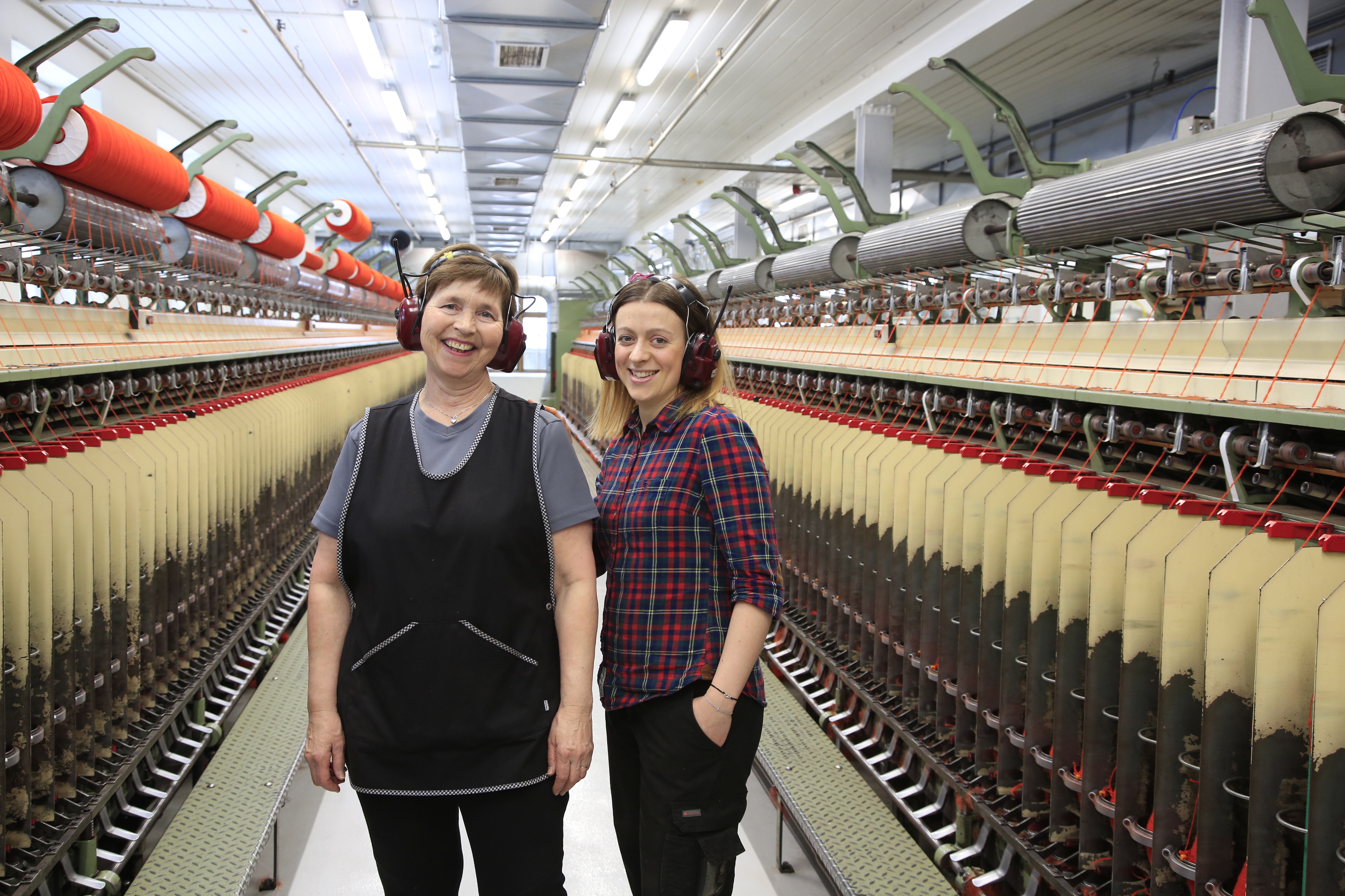An editorial image from behind the scenes at the Palo Sofa textile factory.