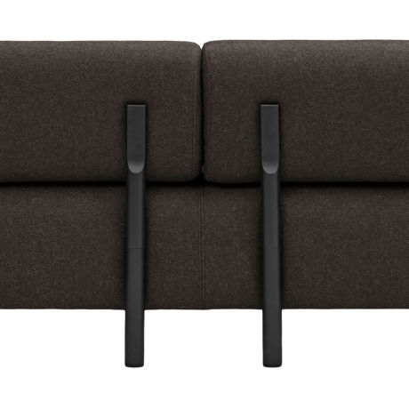 Palo 2-seater Sofa with Armrests, Brown-Black (UK)