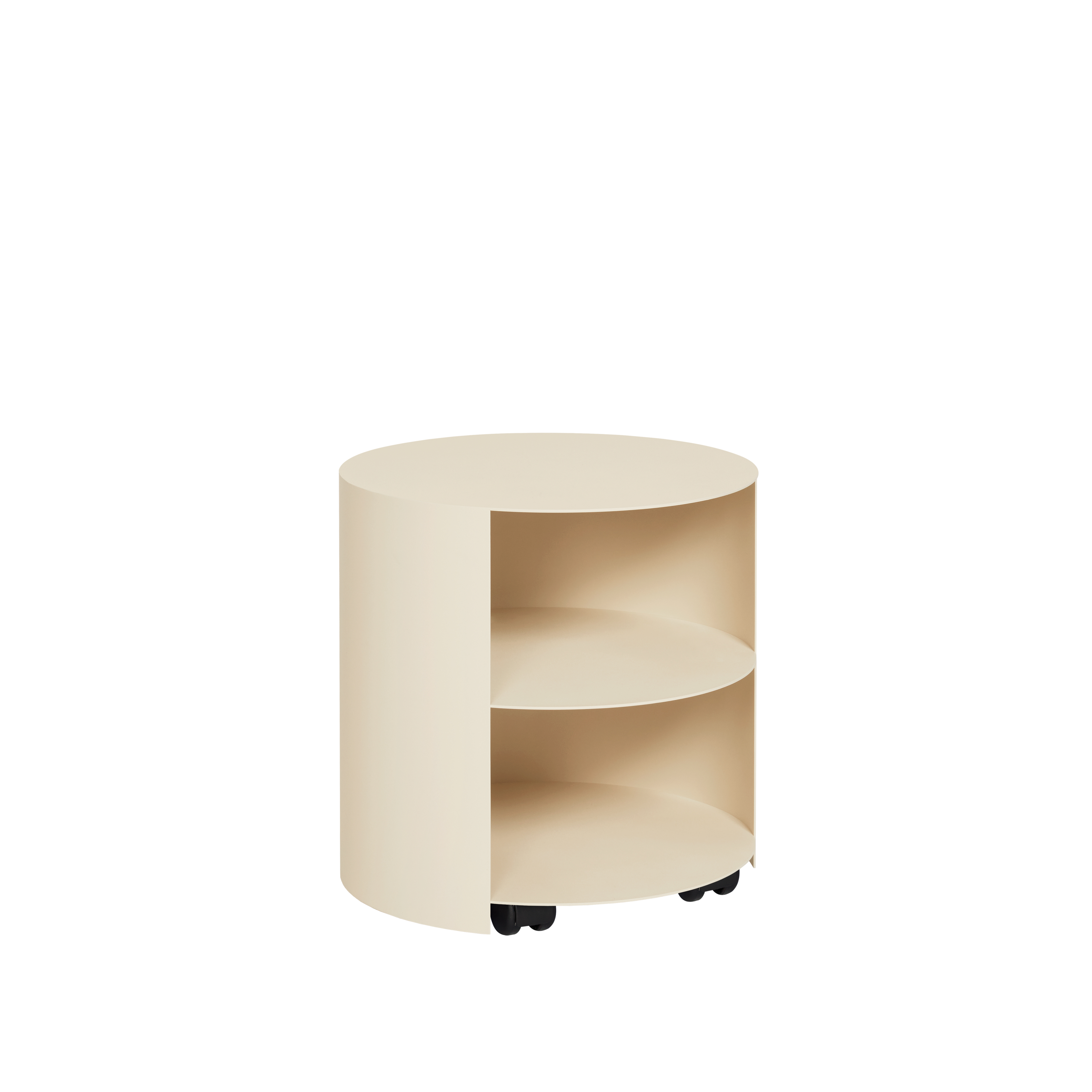 Hide Side Table, Light Ivory Textured