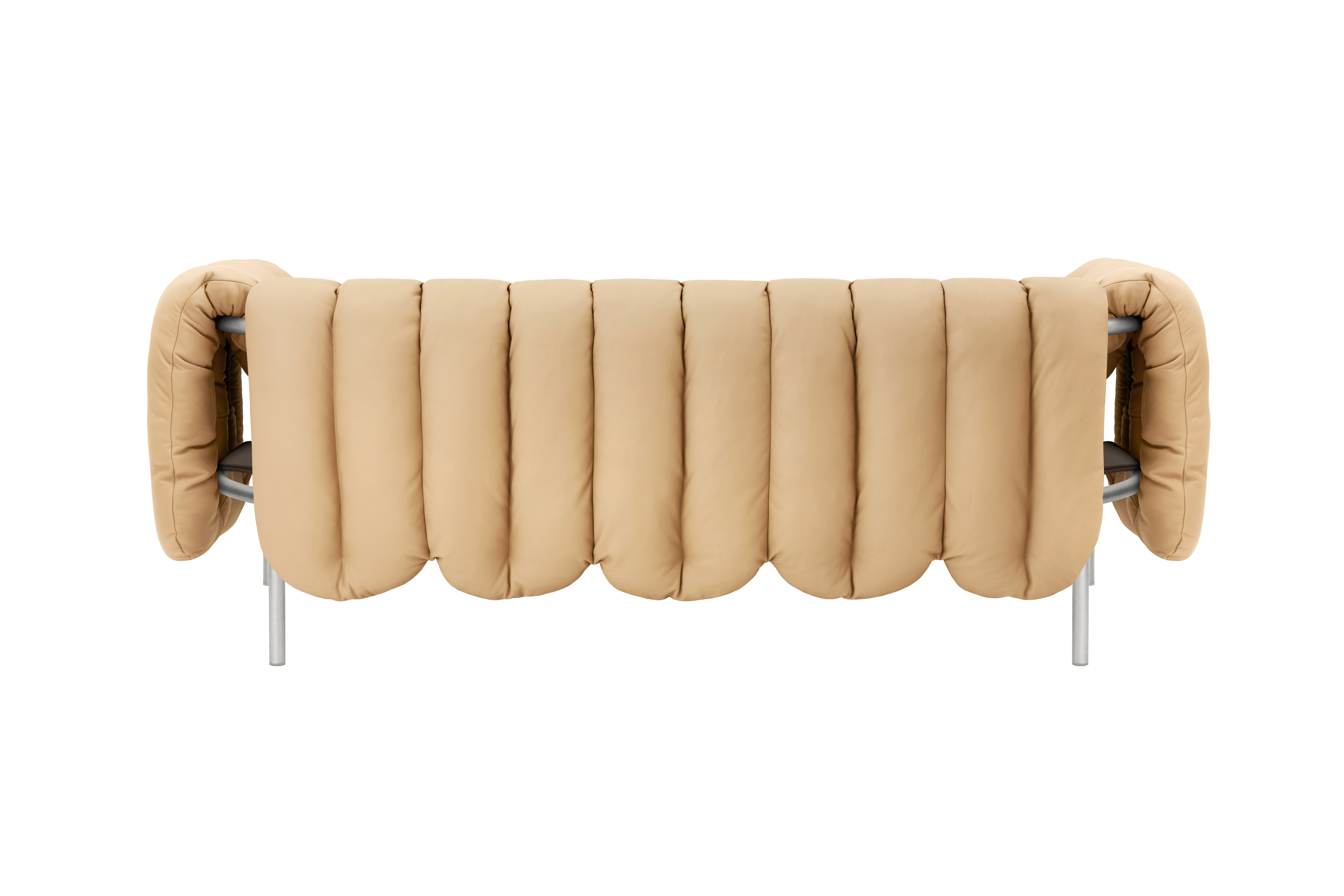 Puffy 2.5-seater Sofa, Sand Leather / Stainless (UK), Art. no. 20735 (image 4)