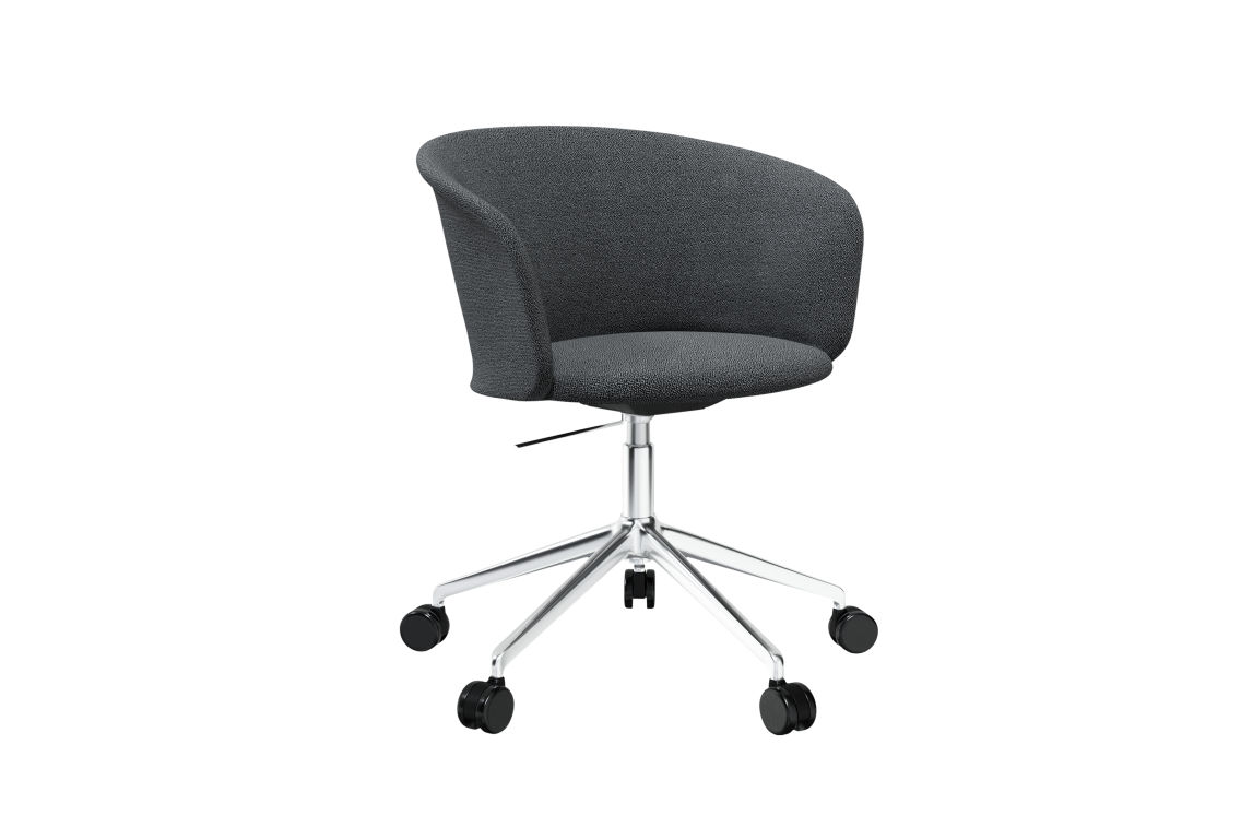 Kendo Swivel Chair 5-star Castors, Graphite / Polished, Art. no. 20215 (image 1)