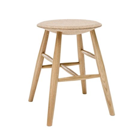Drifted Bar Stool, Light Cork / Oak