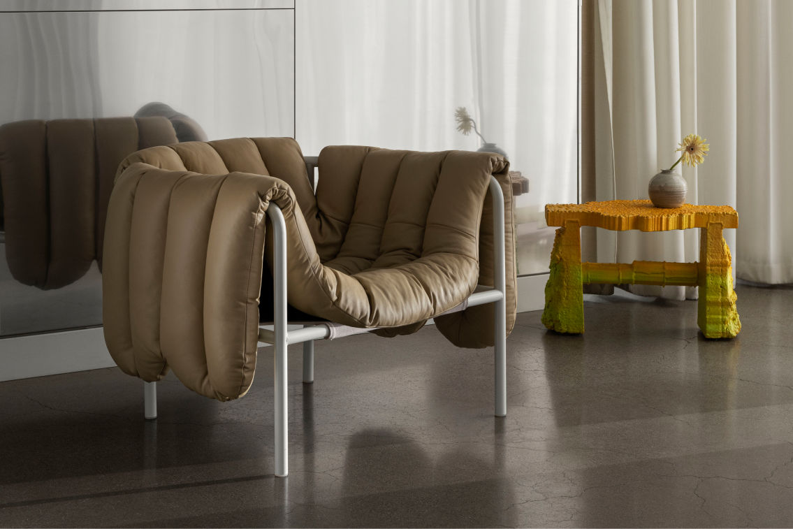 Puffy Lounge Chair, Sand Leather / Cream (UK), Art. no. 20645 (image 8)