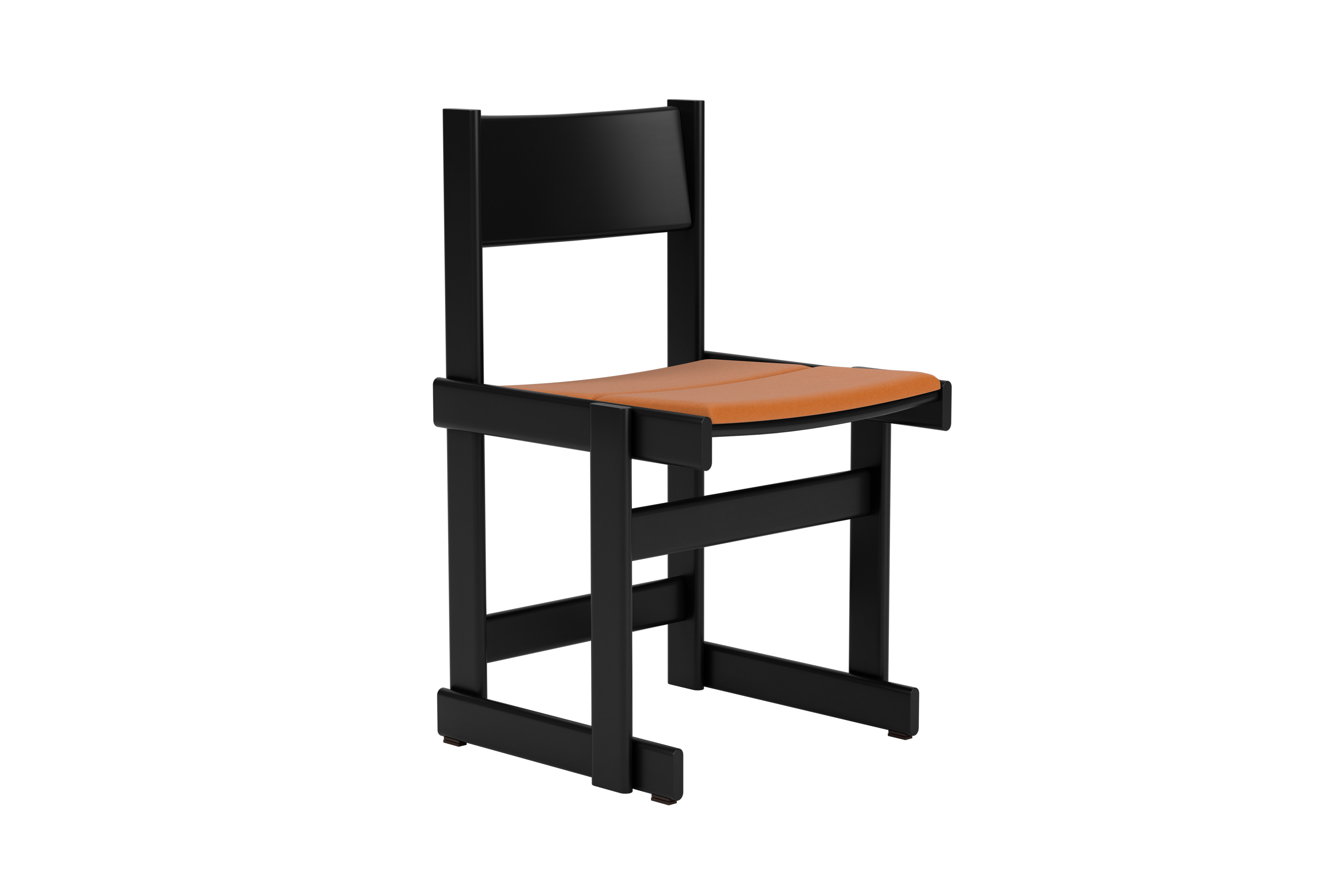 Bullnose Chair, Black / Elmosoft Leather 54035 Seat Pad (UK), Art. no. 31681 (image 1)