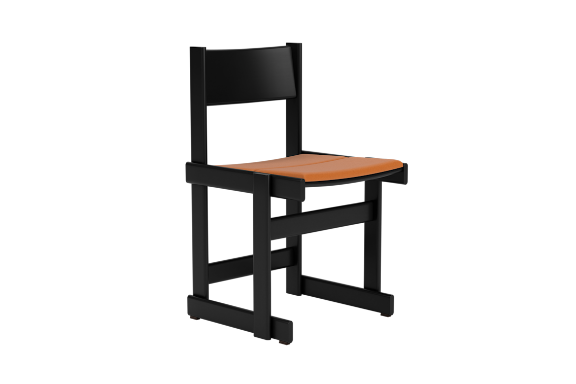 Bullnose Chair, Black / Elmosoft Leather 54035 Seat Pad (UK), Art. no. 31681 (image 1)