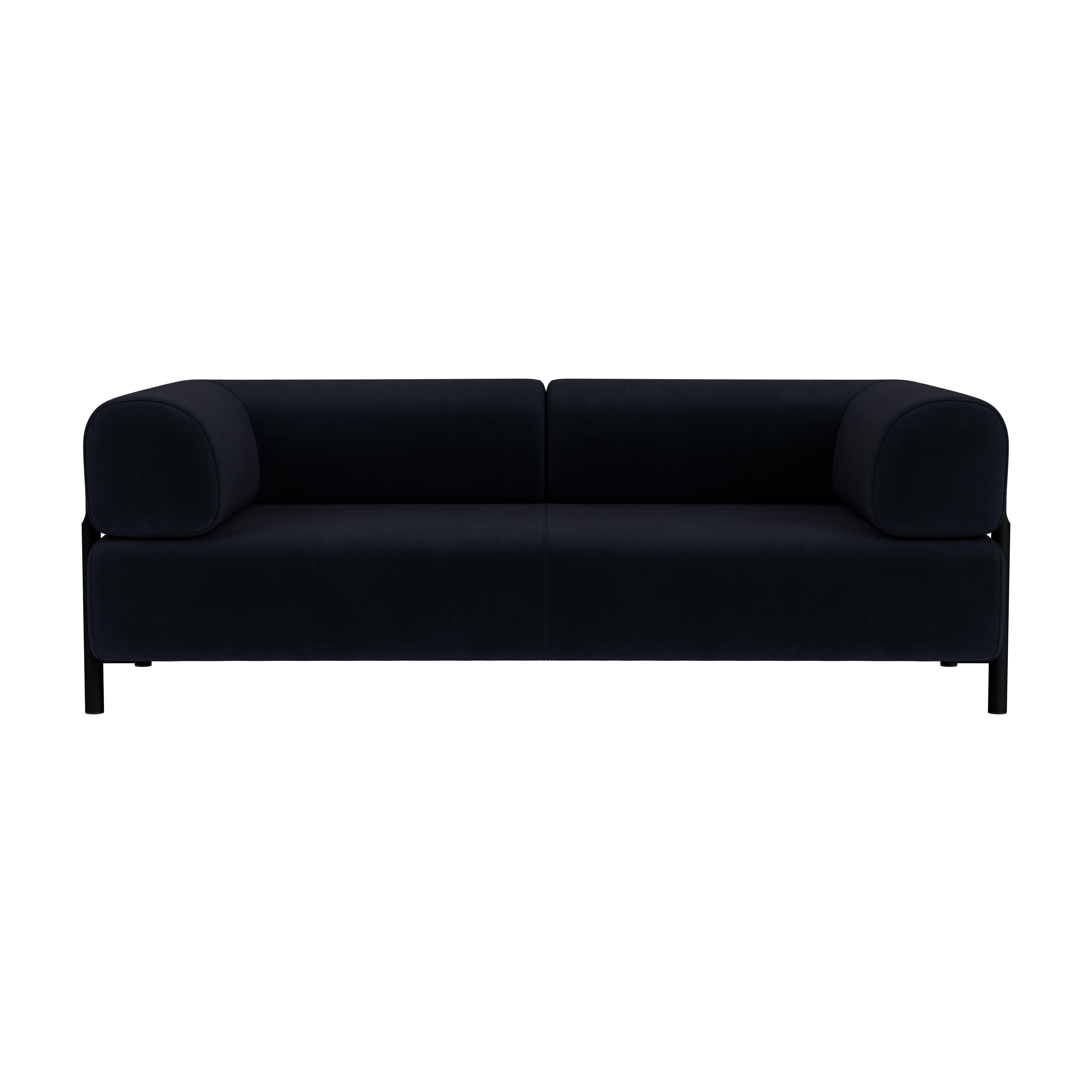 Palo 2-seater Sofa with Armrests, Velluto Coex VL30/Black, Art. no. 31876 (image 2)
