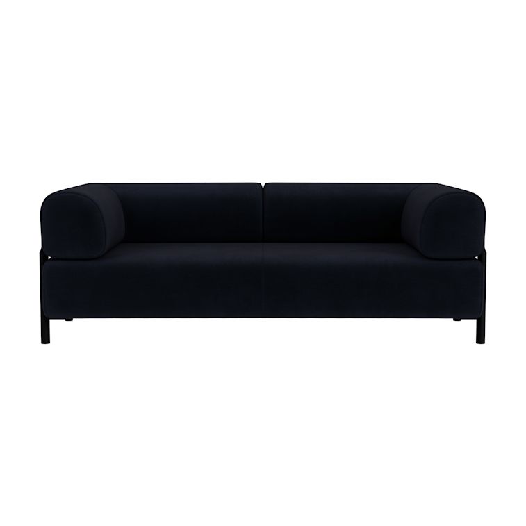 Palo 2-seater Sofa with Armrests, Velluto Coex VL30/Black, Art. no. 31876 (image 2)