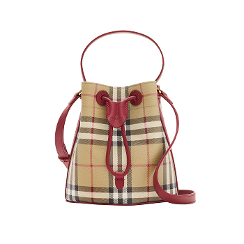 Mini Checked Bucket Bag  - Image
