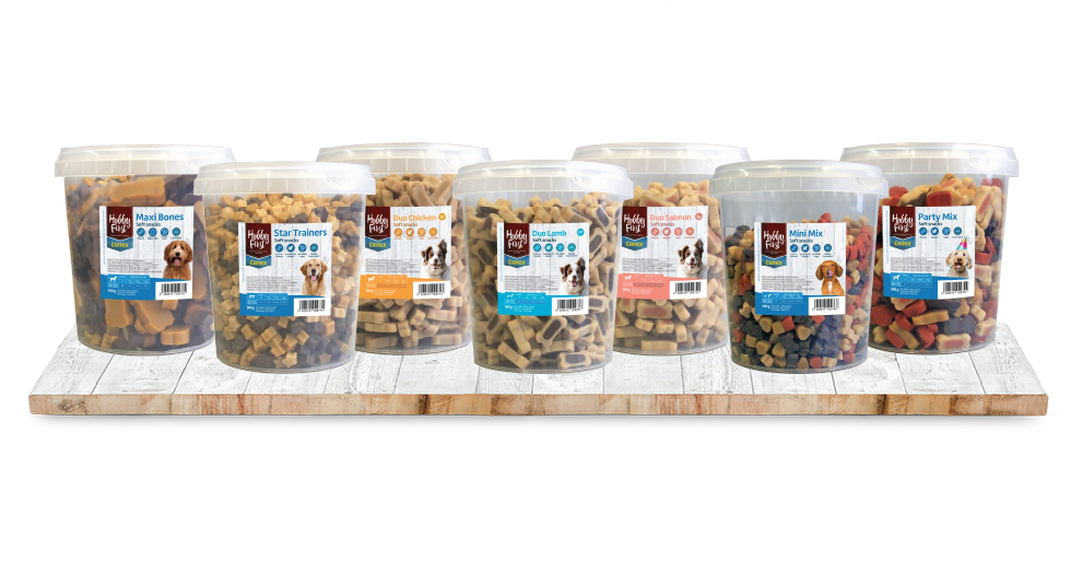 HobbyFirst Soft Snacks afbeelding: zachte hondensnoepjes in de vorm van sterretjes, hartjes, klene en grote botjes.