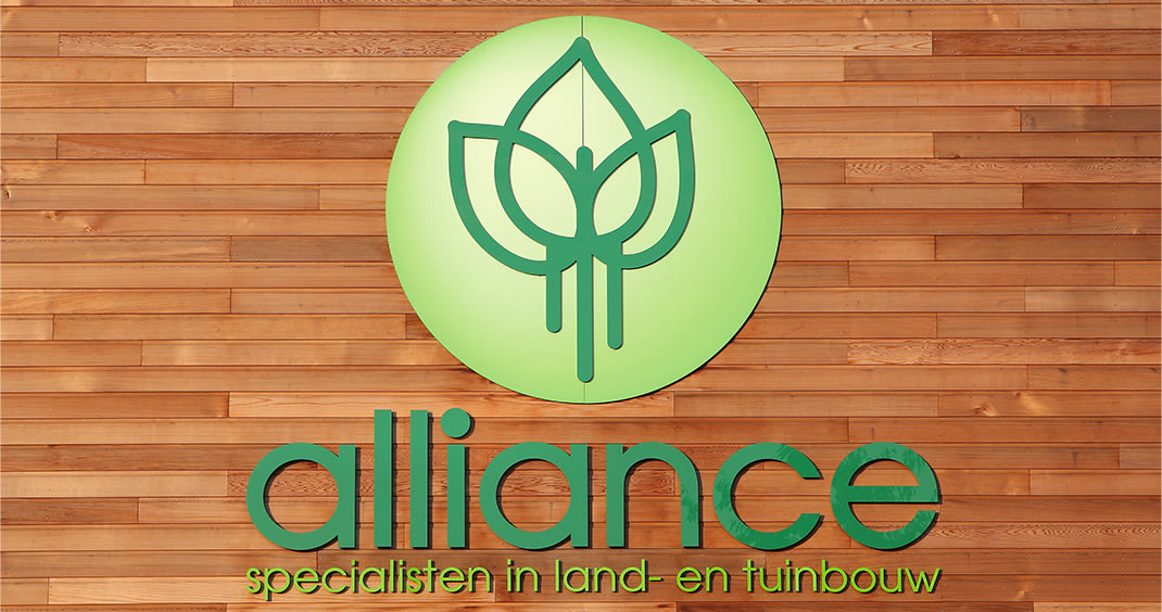 Alliance logo op pand