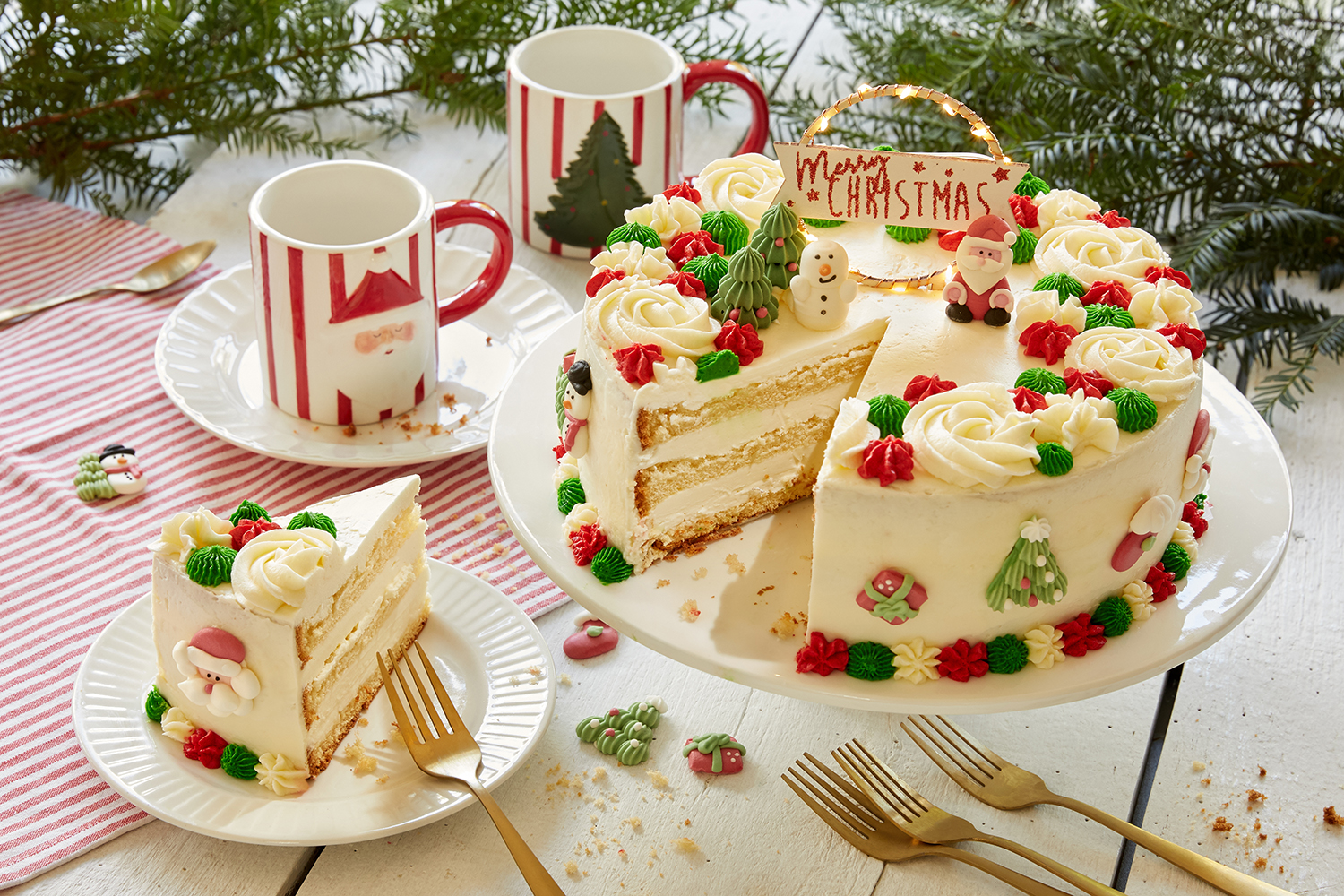 Kleurrijke kersttaart - Aveve