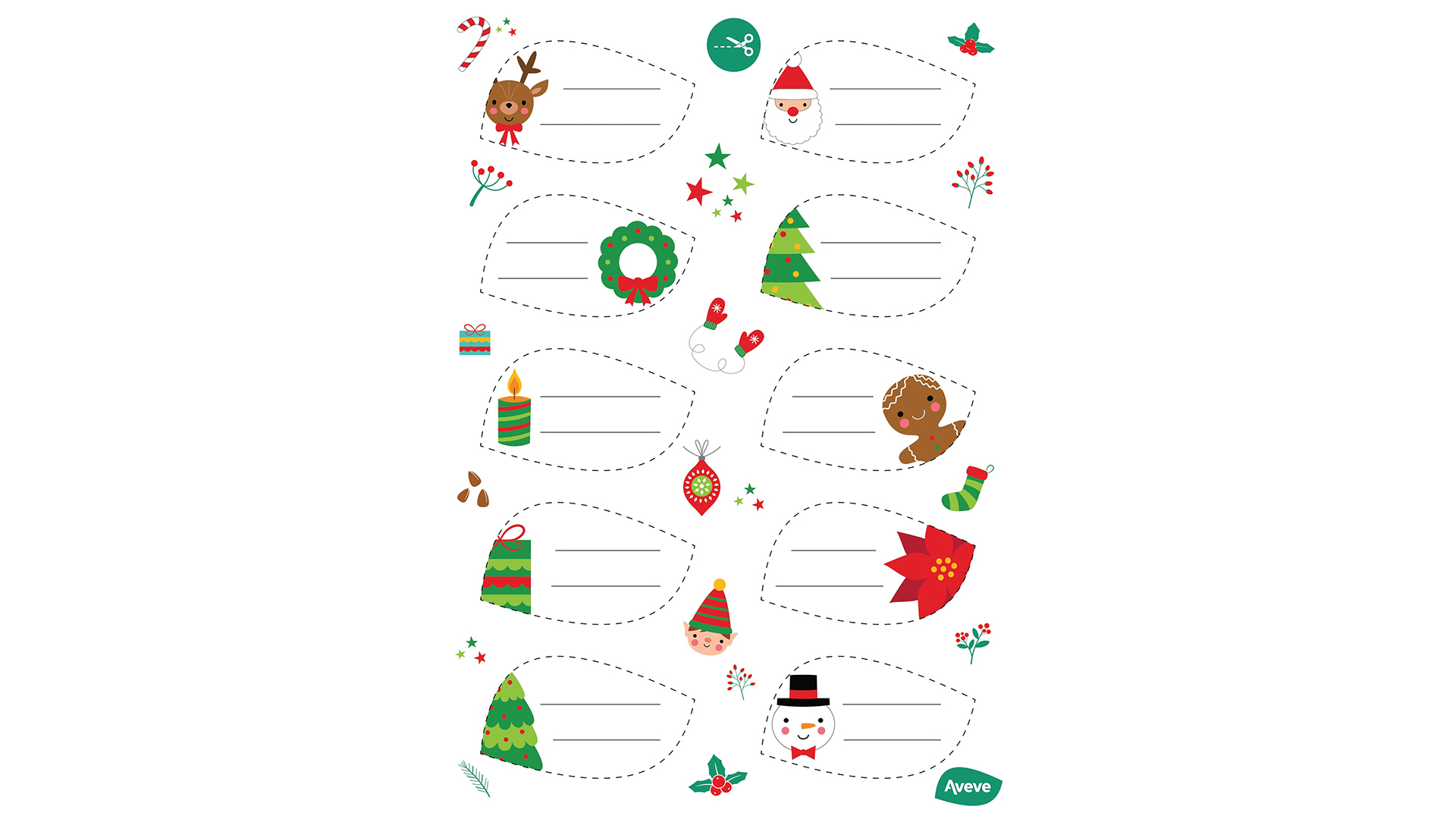 De jolies étiquettes cadeaux blanches pour vos paquets sous le sapin