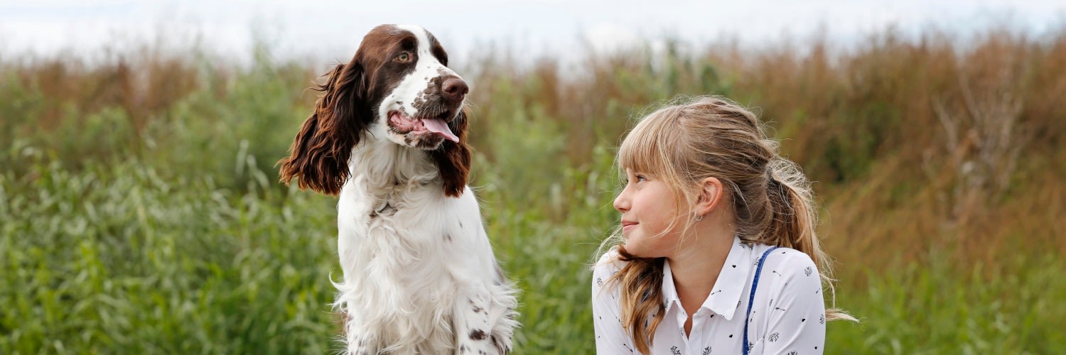 Banner hond & meisje