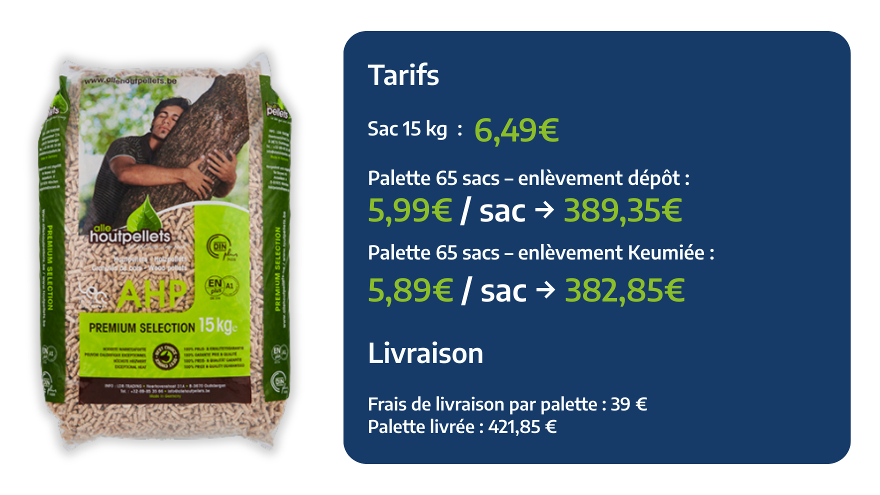 Offre pellet - tarifs