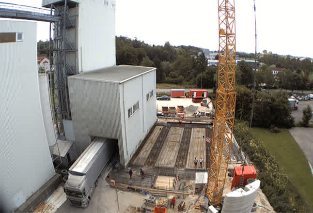 Die Baustelle unseres Werksneubaus am 2. Juli 2021