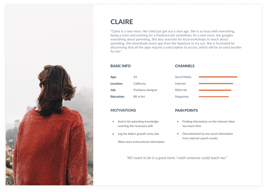 Claire is a new mom who takes care of my child and manages a part-time job who needs to get practical parenting insights after logging her child's growth data because she want to make everyday parenting more manageable.