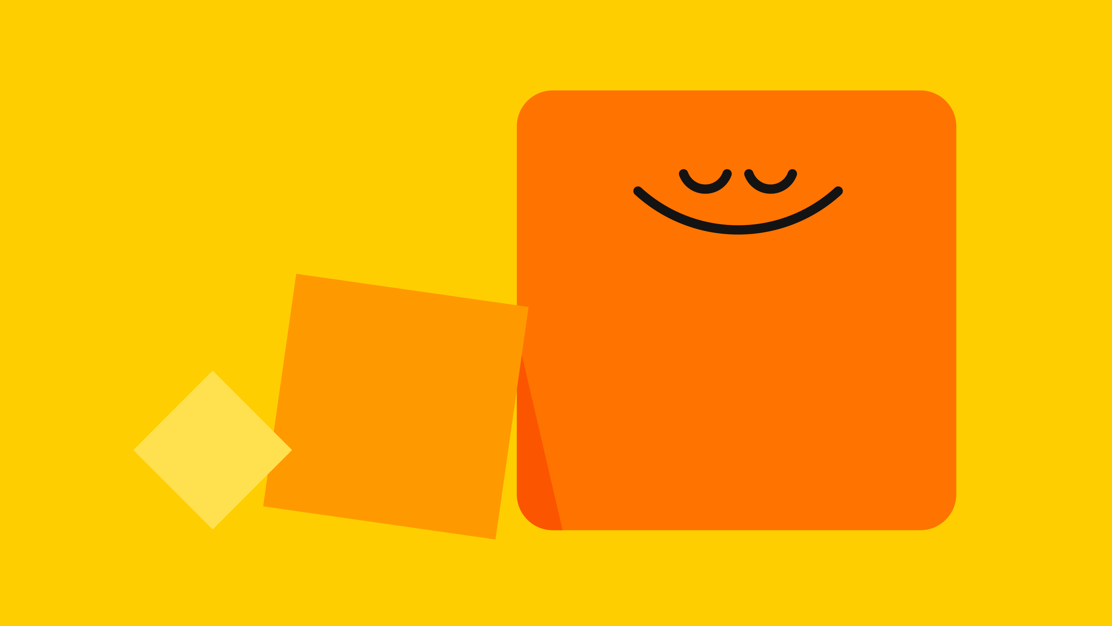 Smiling orange squares