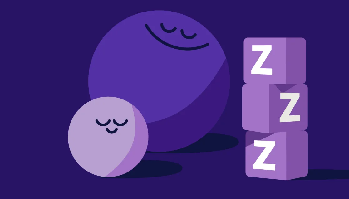 Sleep - Big and small smiling dots with toy blocks