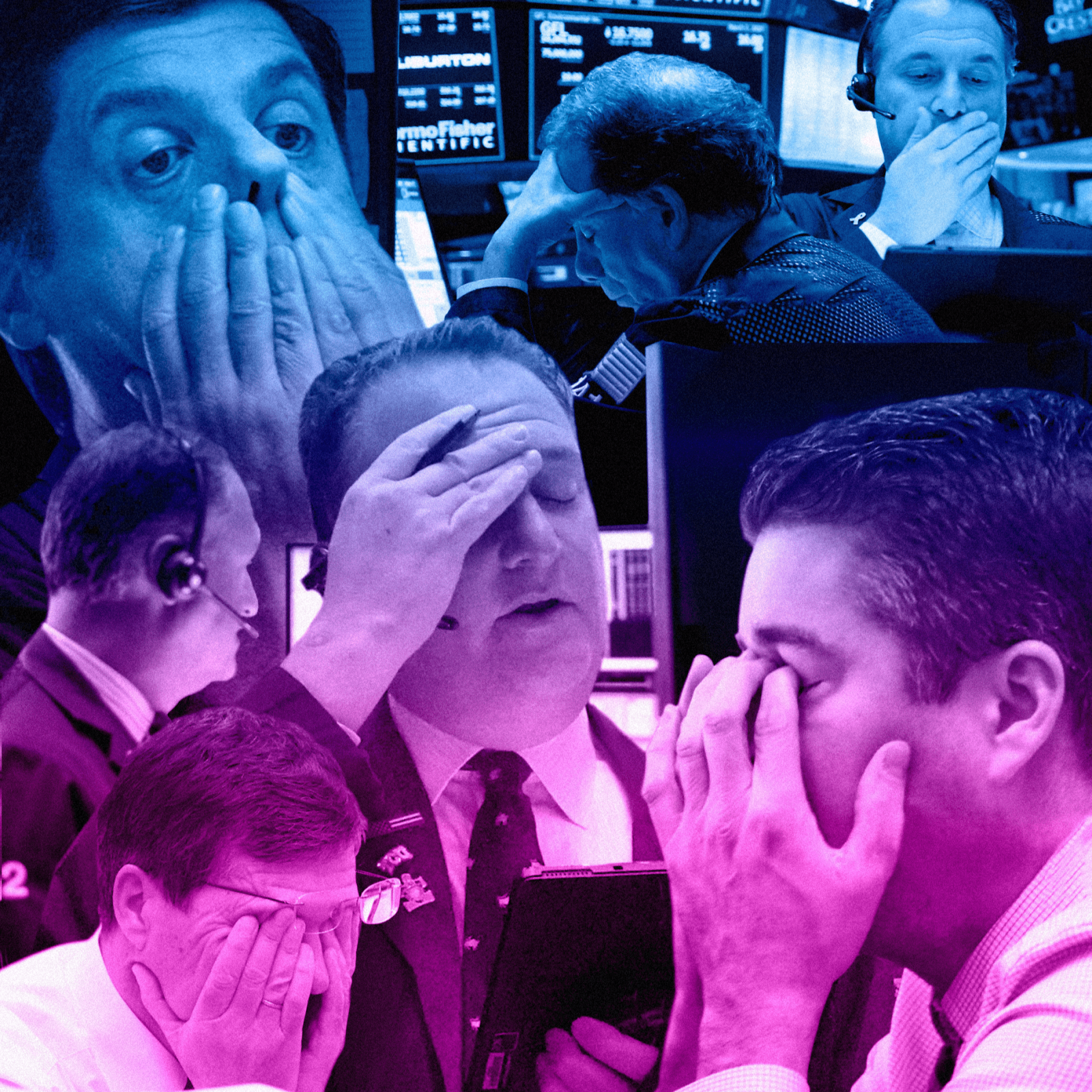 Whenever the market tumbles, as it did this week, you can bet on one thing: news outlets start buying stock photos of anxious (probably male, middle-aged) traders to post with their stories. We investigated what these folks are actually concerned about.