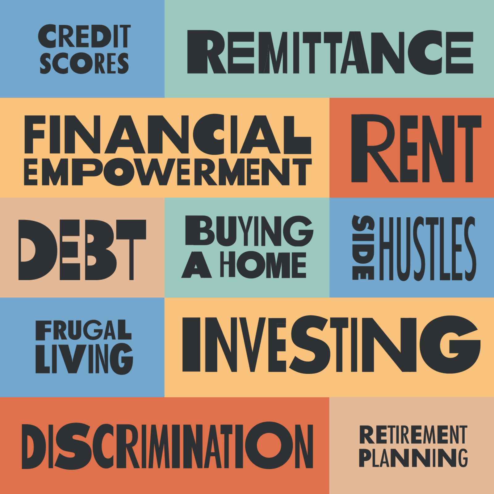 Typographic image of personal finance terms