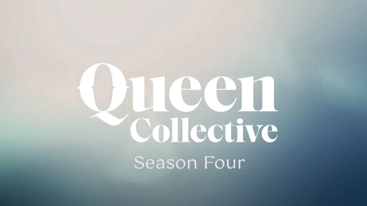 藍白背景，中央白色字樣為「Queen Collective，第四季」。