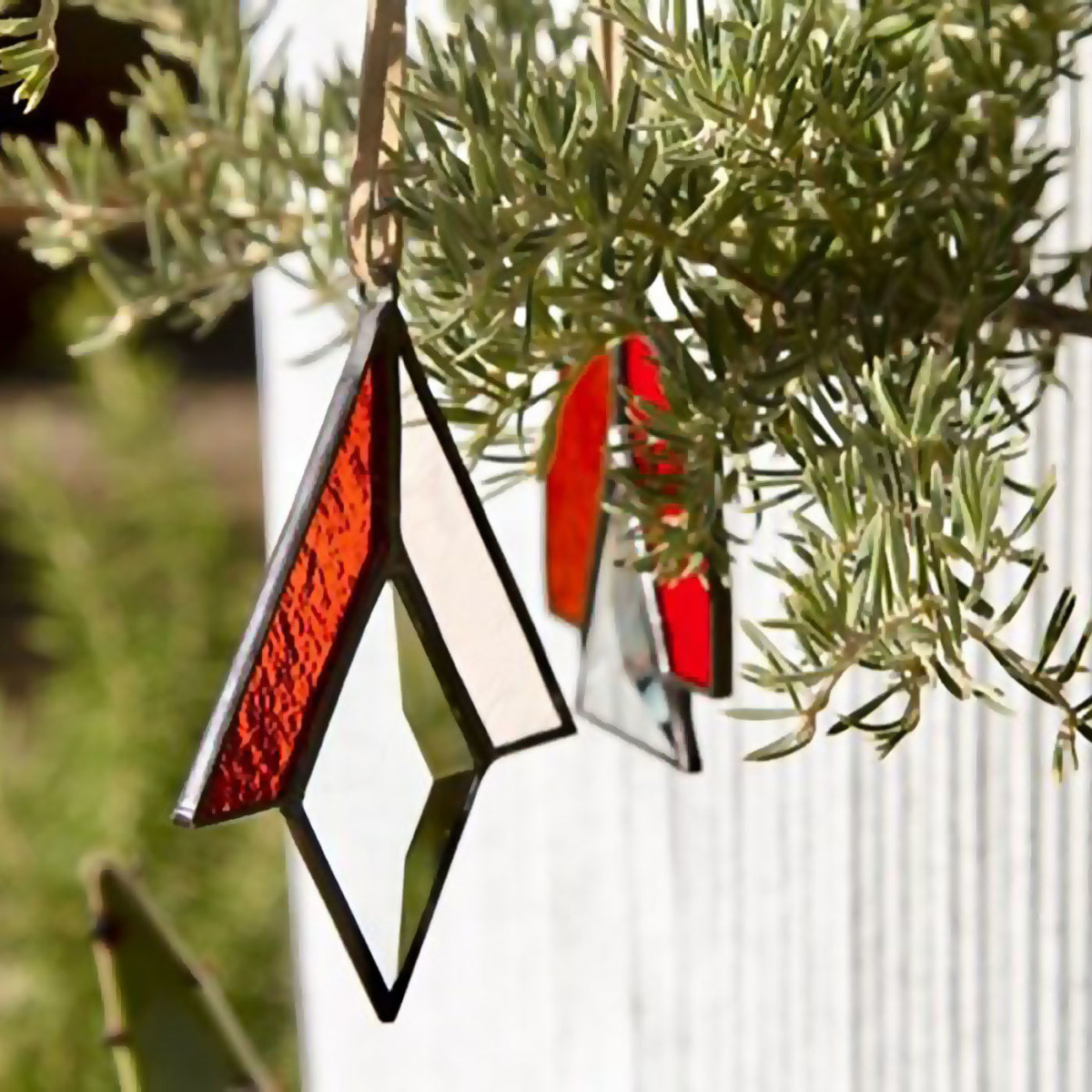 Modern Stained Glass Ornament Set
