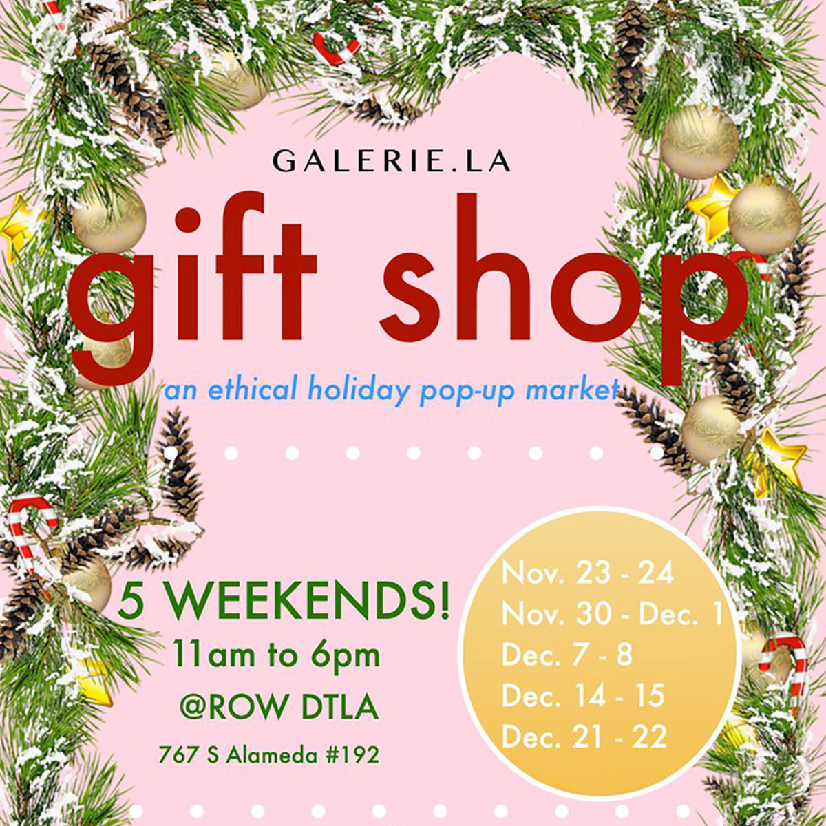 GALERIE.LA Gift Shop flyer