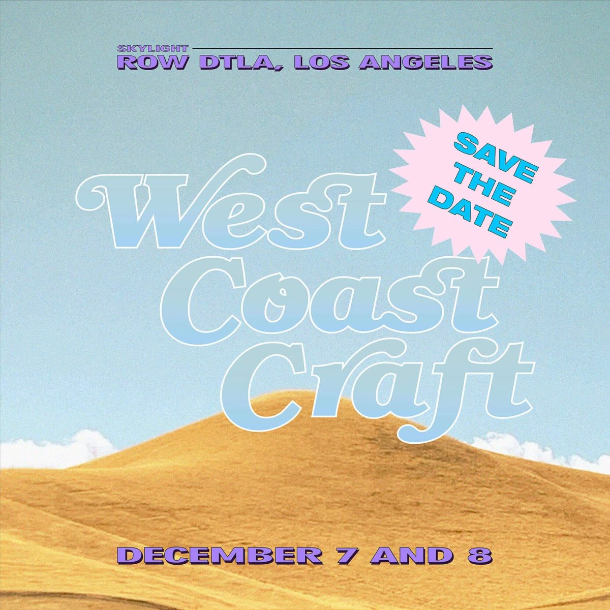 graphic poster of west coast craft los angeles fair featuring artists and designers