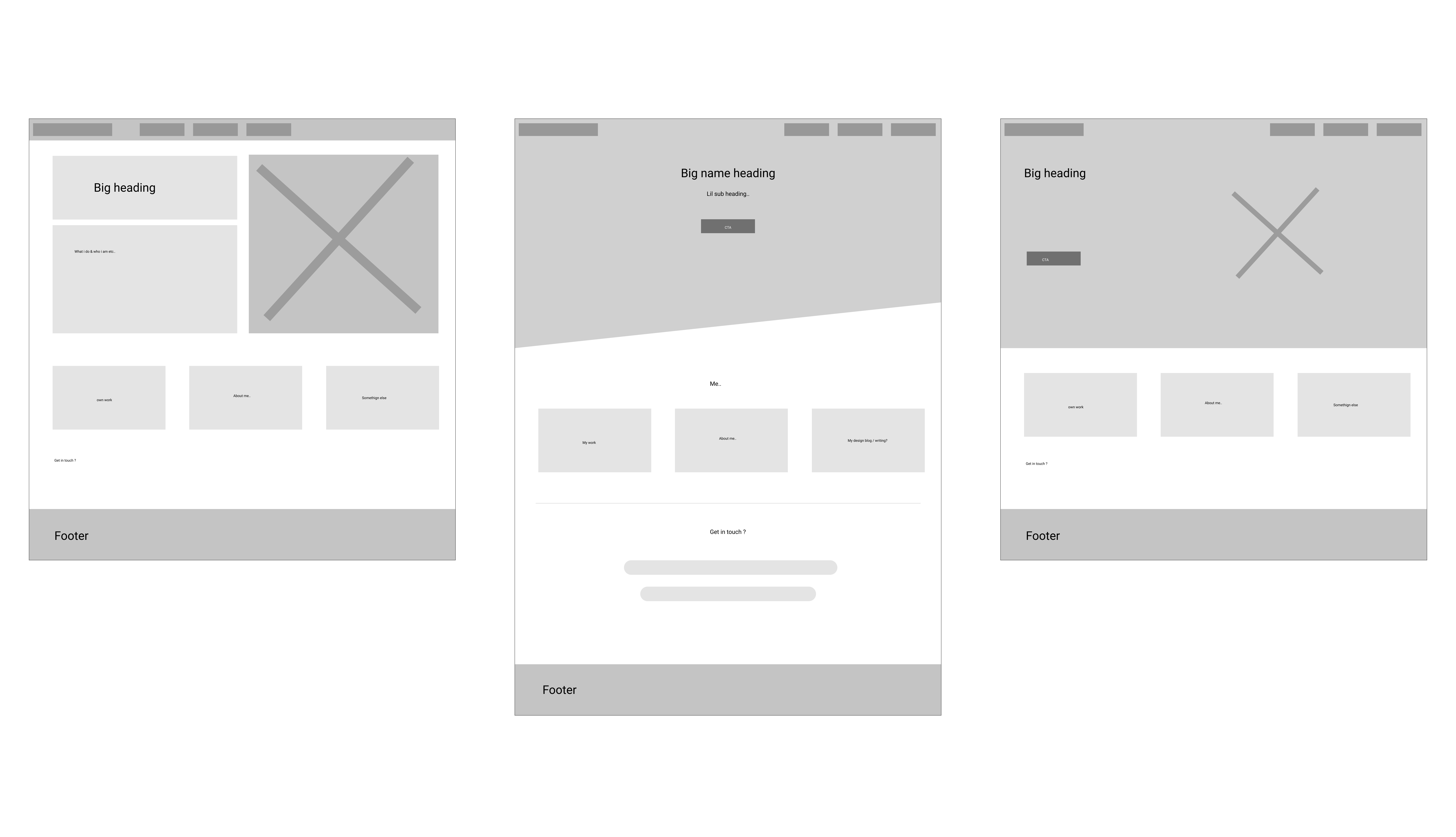 My Site Early Wireframes