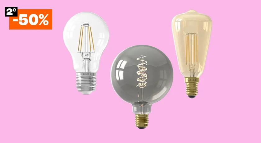 2e 50% korting op alle lichtbronnen
