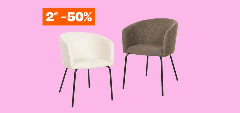 Diverse eetkamerstoelen 2e 50% korting