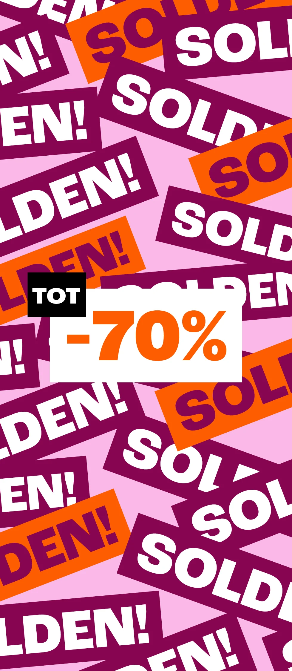 Product tile - solden algemeen - tot -70% - BE