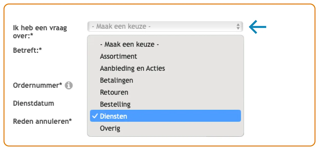Afspraak wijzigen Kwantum stap 1