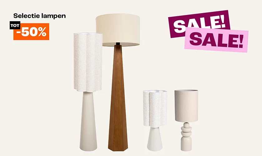 Tot 50% korting op een selectie lampen
