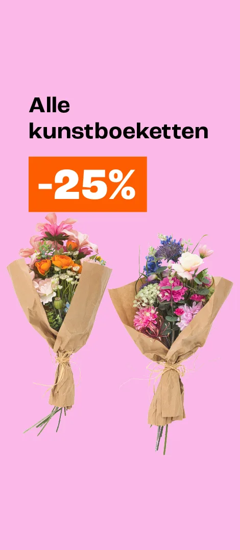Product tile banner - alle kunstboeketten 25% korting