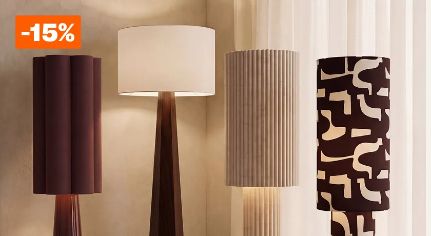  15% korting op alle vloerlampen